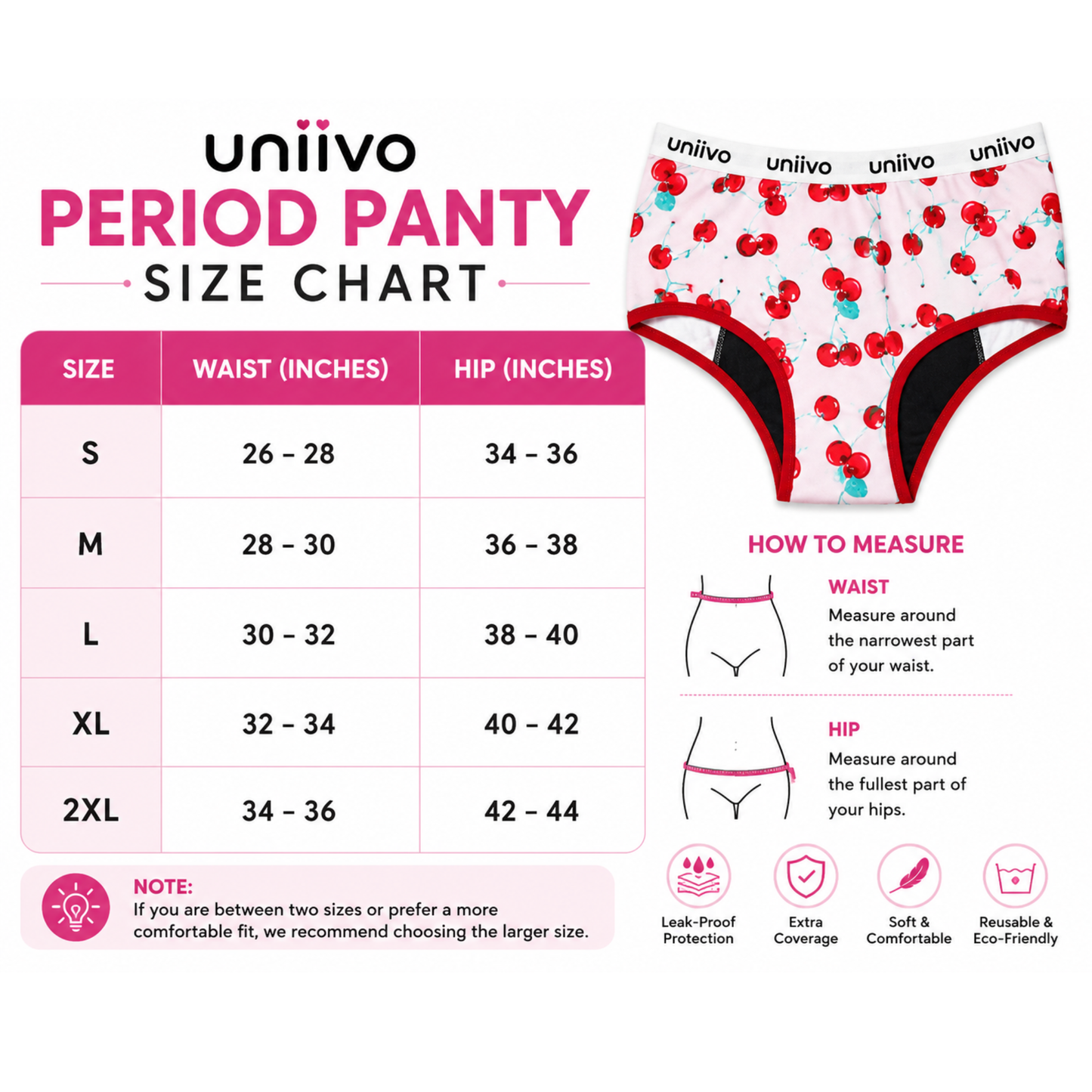 Uniivo Cherry Print Leakproof Period Panty