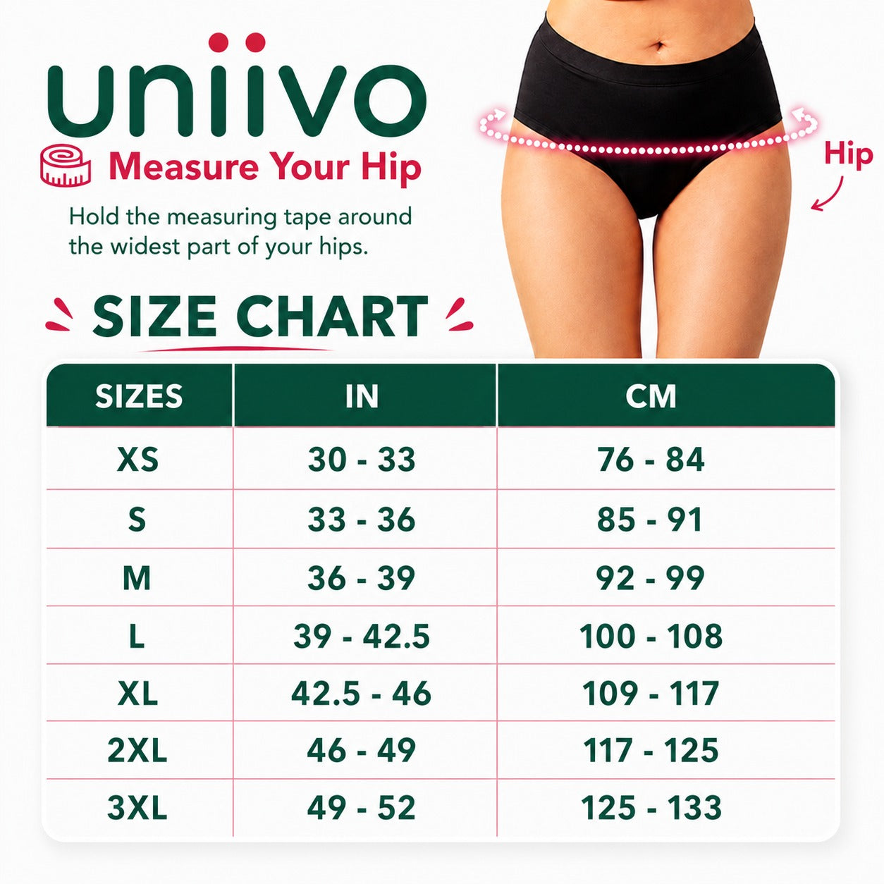Uniivo Reusable Washable Leak-Proof Period Panty Pack of 1