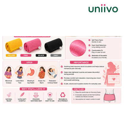 Uniivo Premium Bamboo Terry Heat Towel Pack of 4