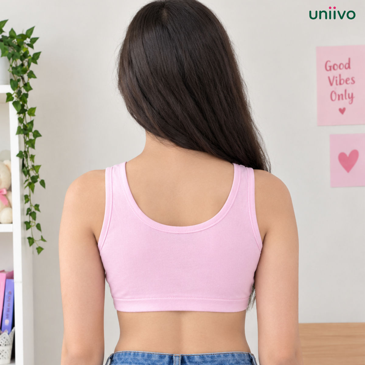 Slip on Teen Bras with Full Coverage Comfortable Stretchy Cotton