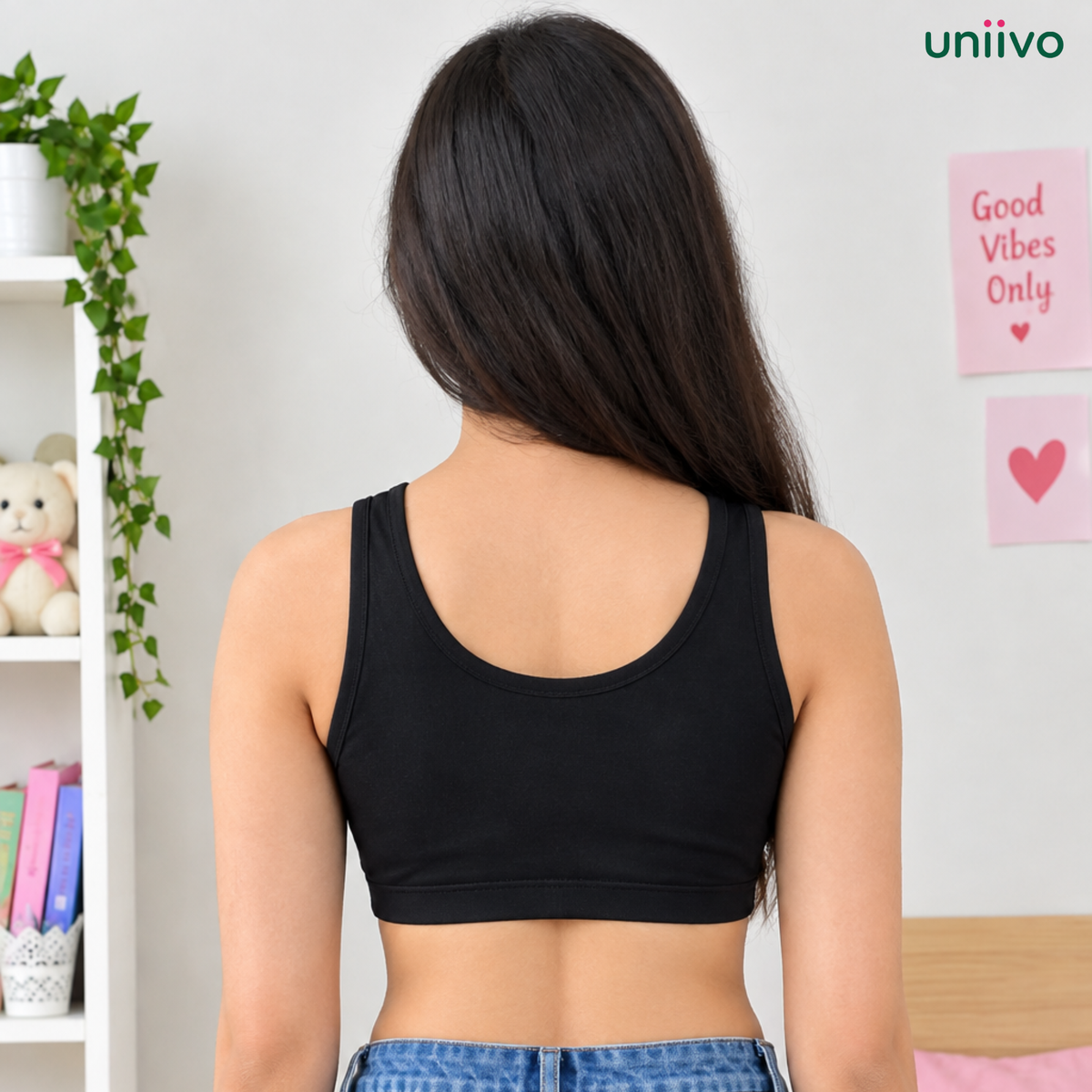 Slip on Teen Bras with Full Coverage Comfortable Stretchy Cotton