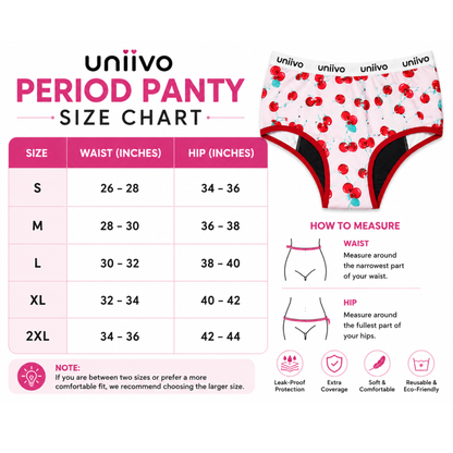 Uniivo Cherry Print Leakproof Period Panty