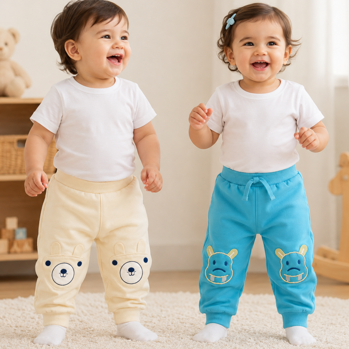 Uniivo Soft Baby Diaper Pants Stretchable Pack of 2