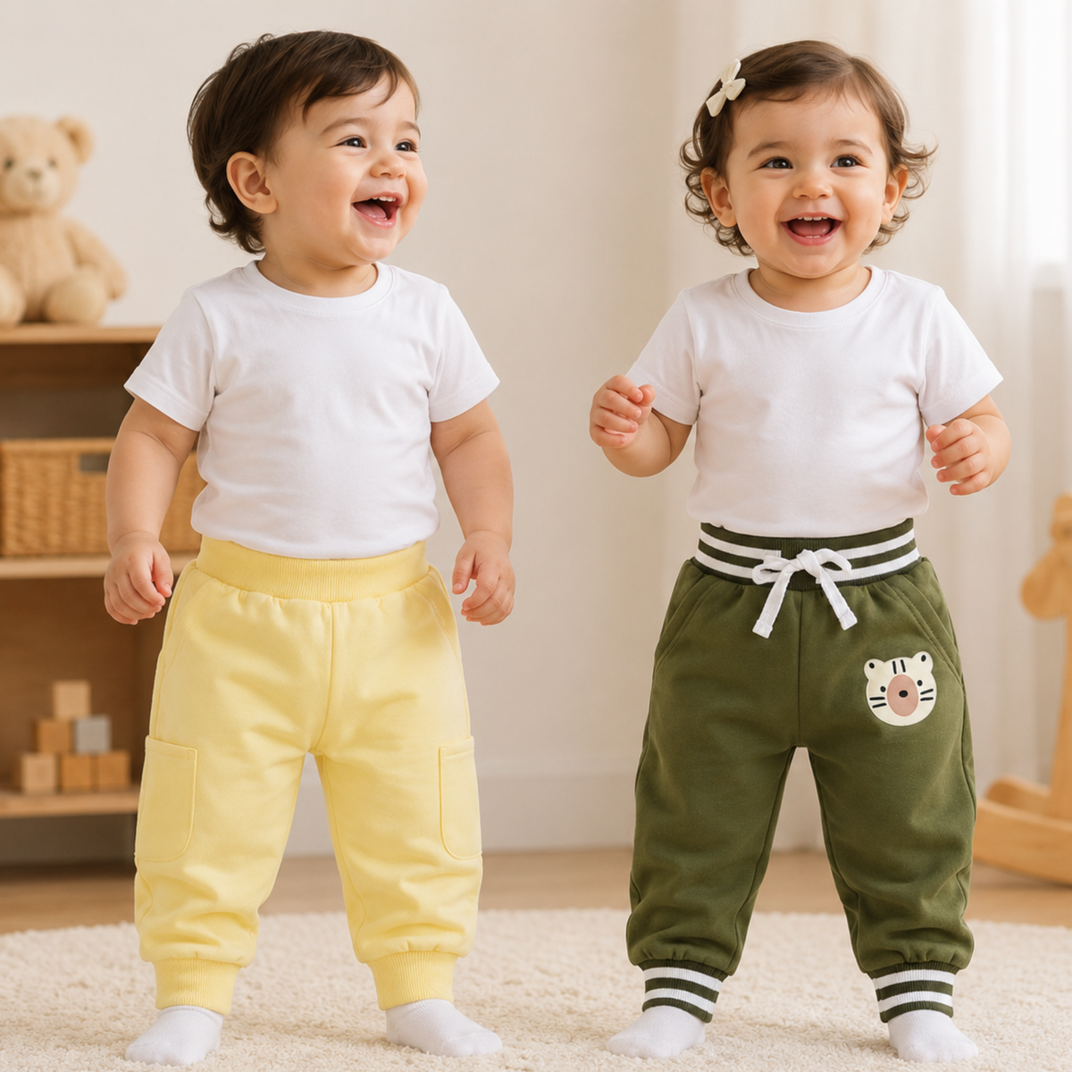 Uniivo Soft Baby Diaper Pants Stretchable Pack of 2