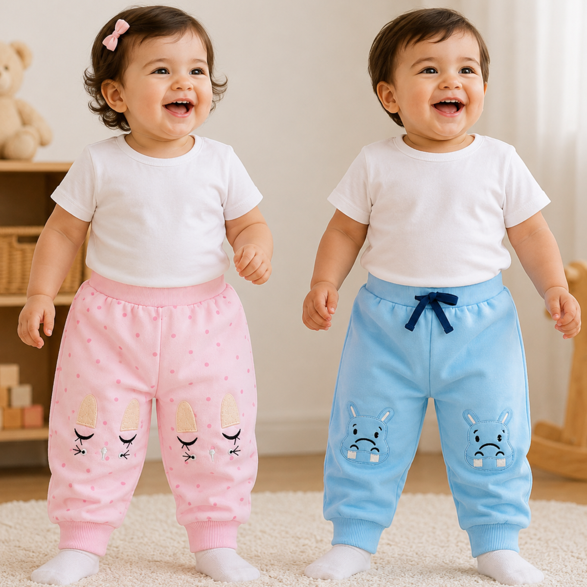 Uniivo Soft Baby Diaper Pants Stretchable Pack of 2
