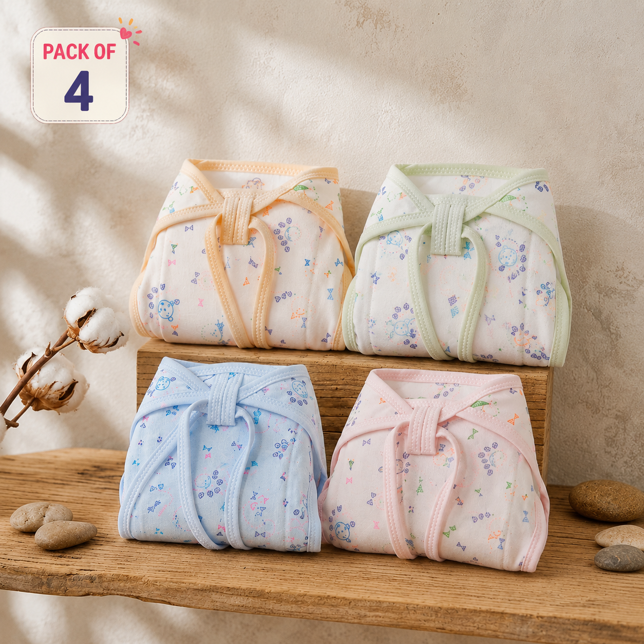 Uniivo Washable Cotton Baby Padded Langot