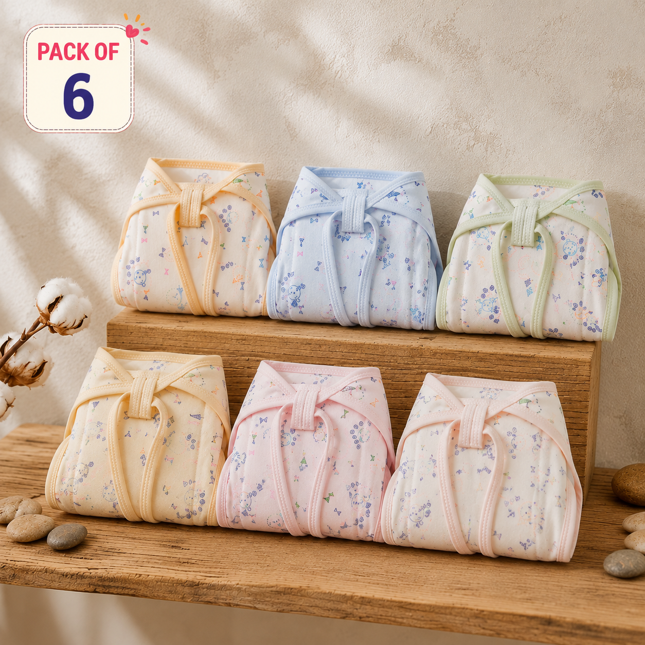 Uniivo Washable Cotton Baby Padded Langot