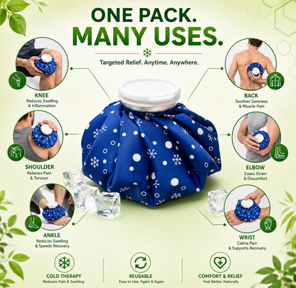Uniivo 9 Inch Reusable Ice Pack for Knee, Back Pain, Injuries Pack of 1