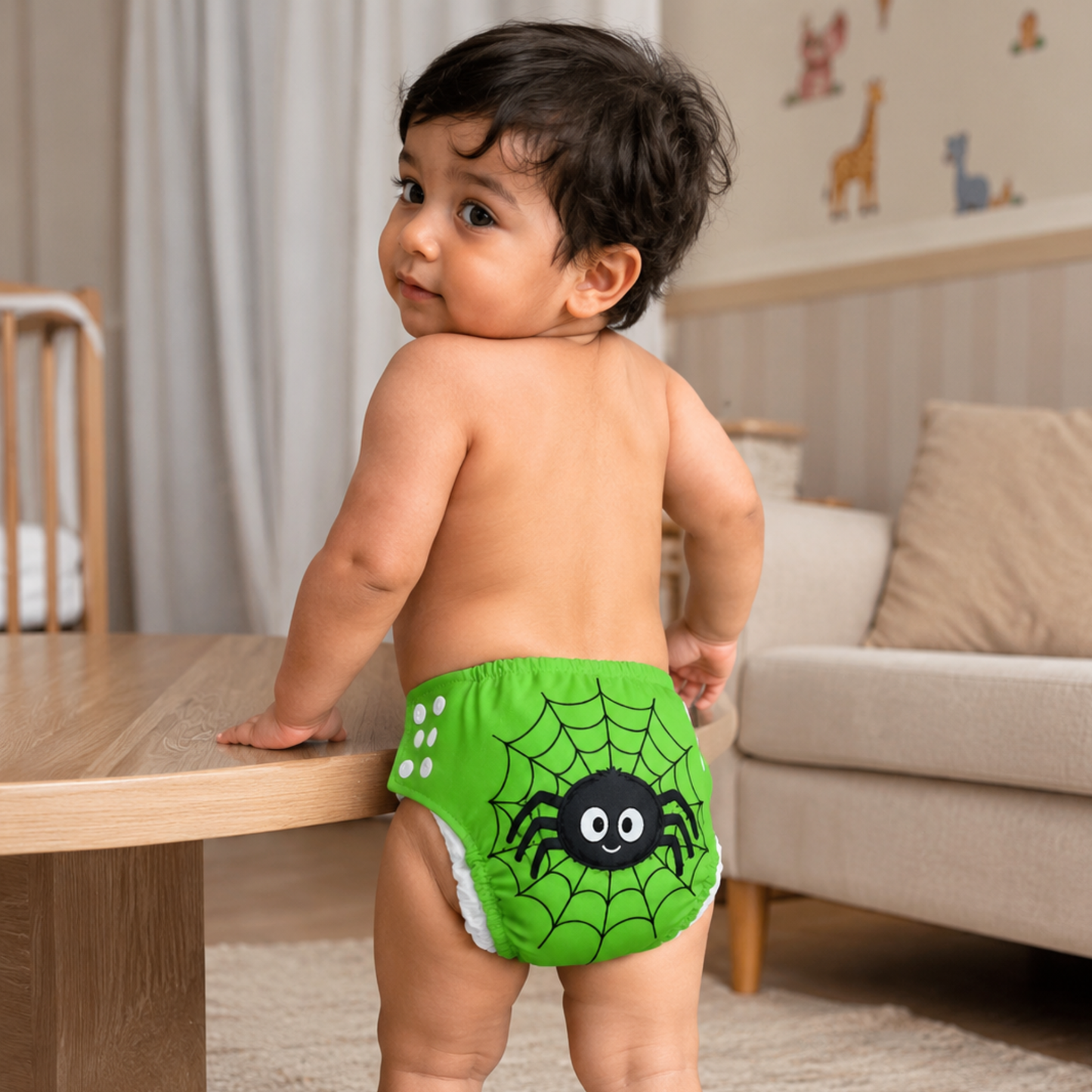 Uniivo Reusable Baby Cloth Diaper – Eco-Friendly, Adjustable, Leak-Proof Cotton Nappy for Kids