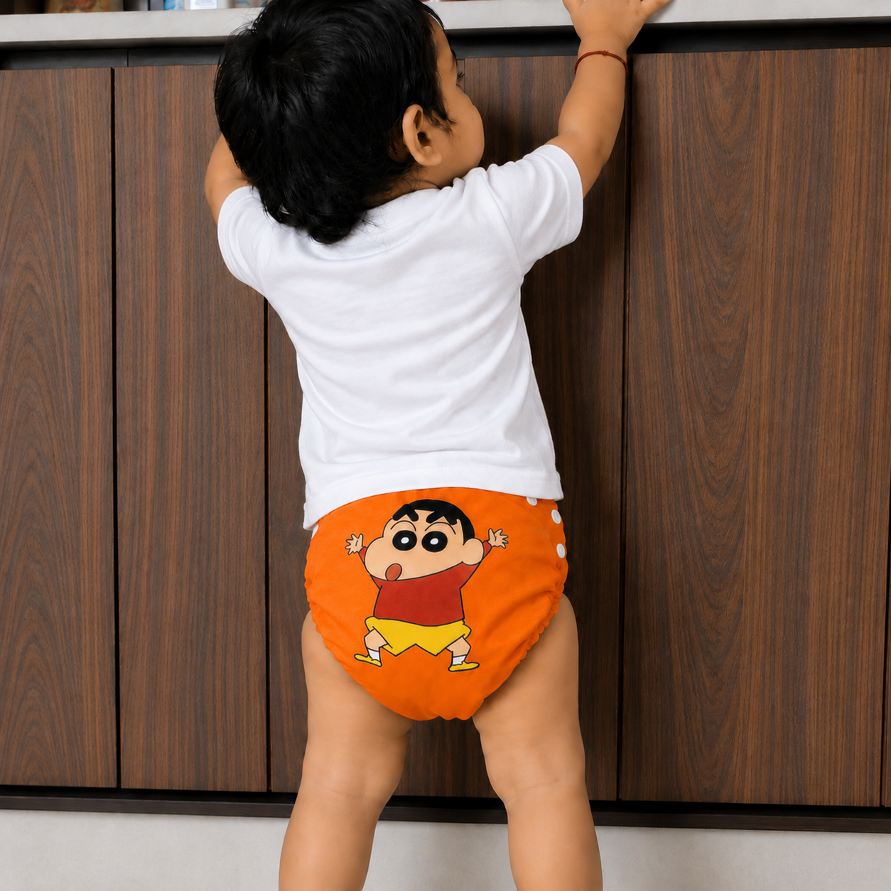 Shinchan Print Reusable Cloth Diaper for Babies | Washable, Leak-Proof, Soft & Breathable Baby Diaper | Adjustable Snap Fit | Eco-Friendly Reusable Nappy