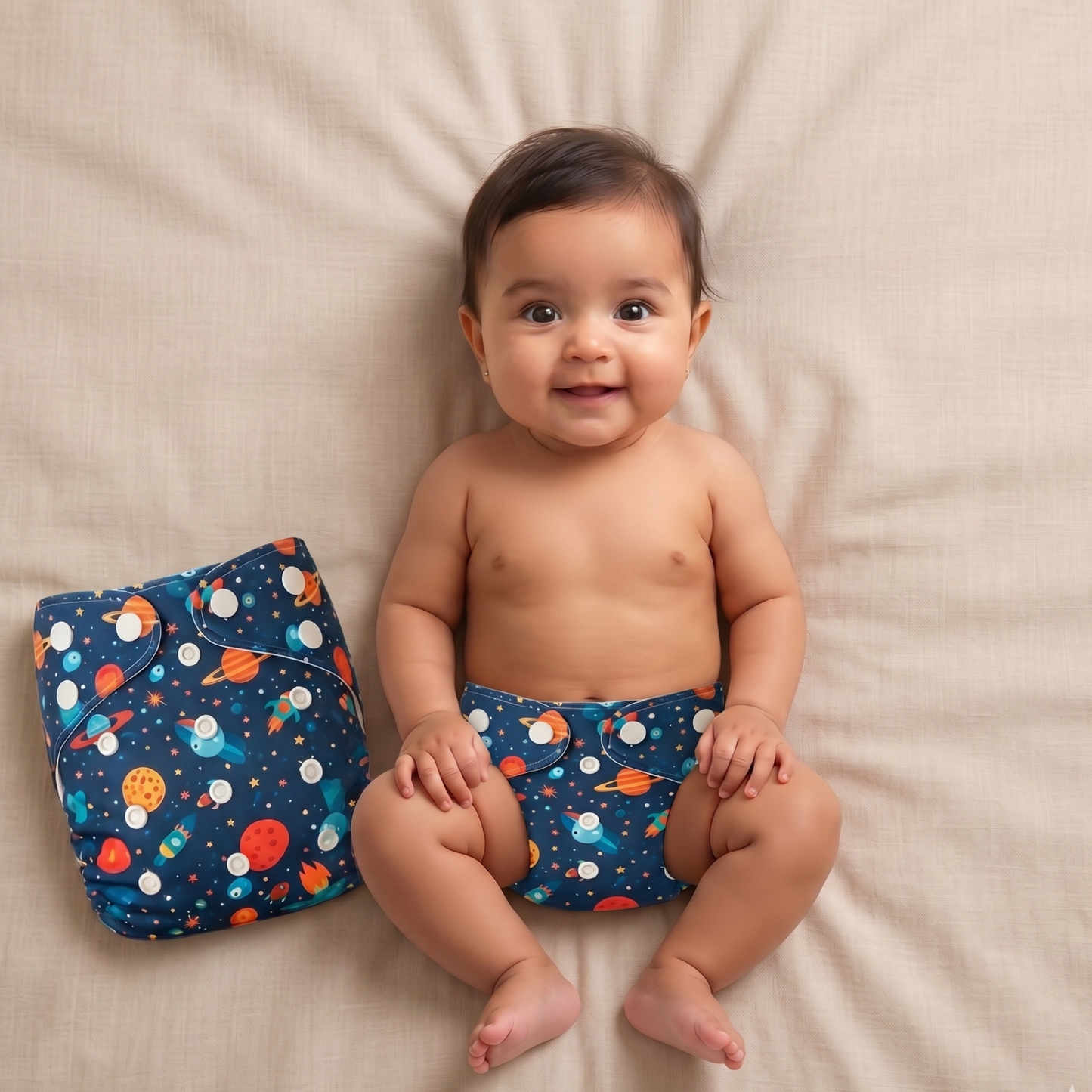 Uniivo Cute Printed Baby Diaper – Reusable, Soft Cotton & Leak-Proof Comfort Fit