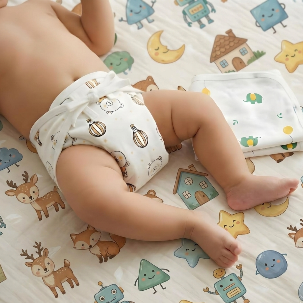 Uniivo Washable Cotton Baby Padded Langot