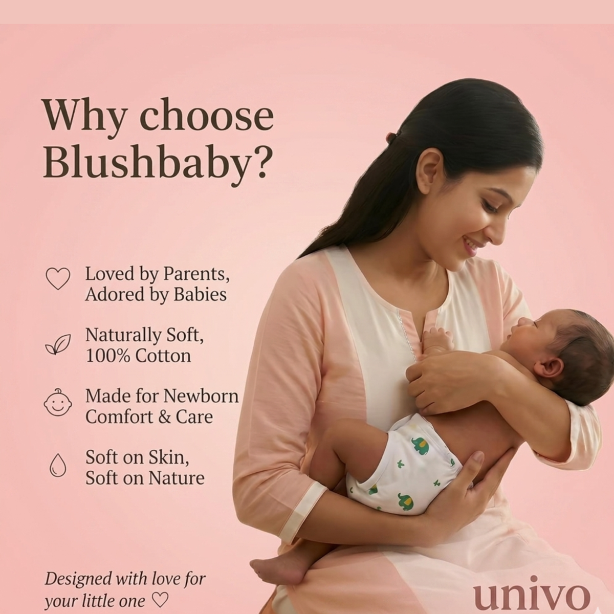 Uniivo Washable Cotton Baby Padded Langot