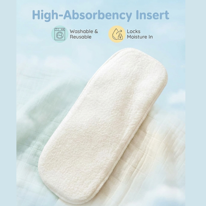 Uniivo Reusable Diaper Inserts – Super Absorbent, Soft & Washable Baby Cloth Diaper Pads