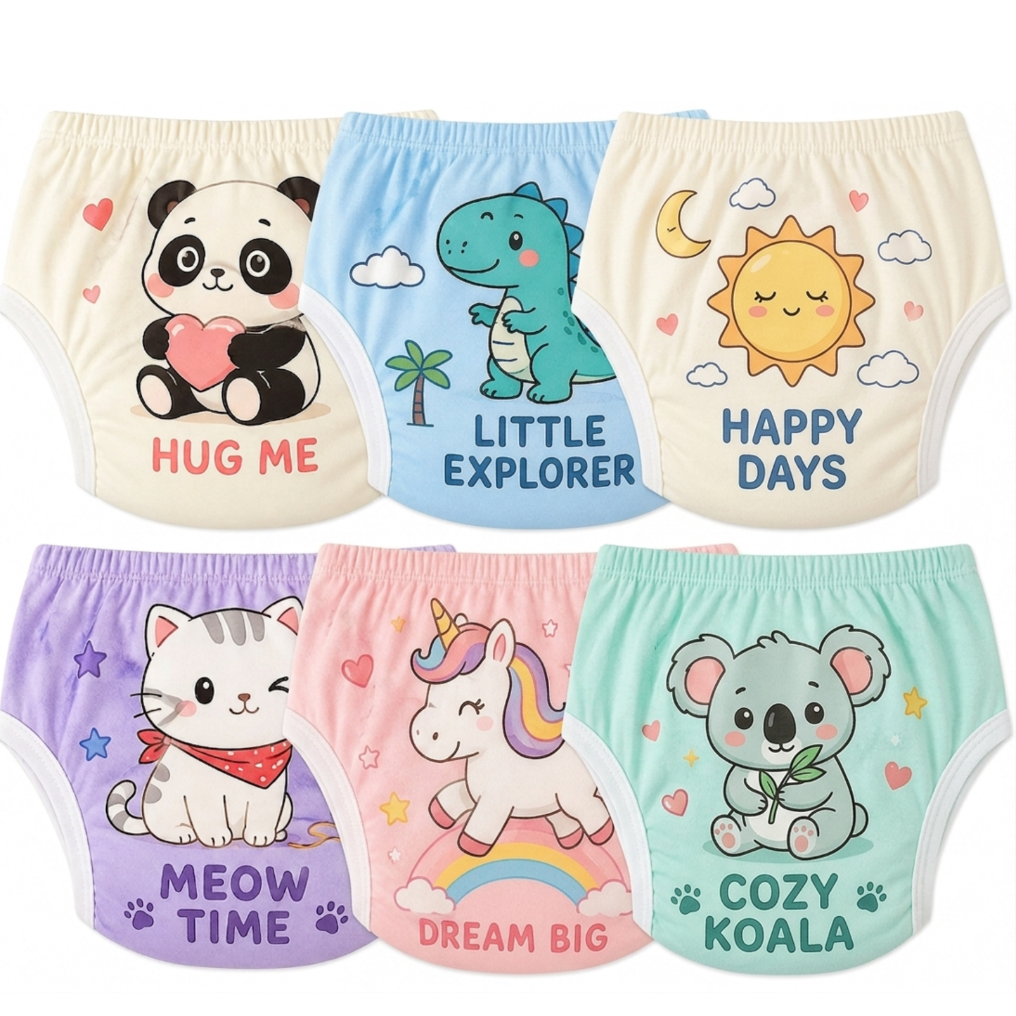 Uniivo Baby Padded Underwear – Reusable Training Pants, Soft Cotton & Leak-Proof for Toddlers