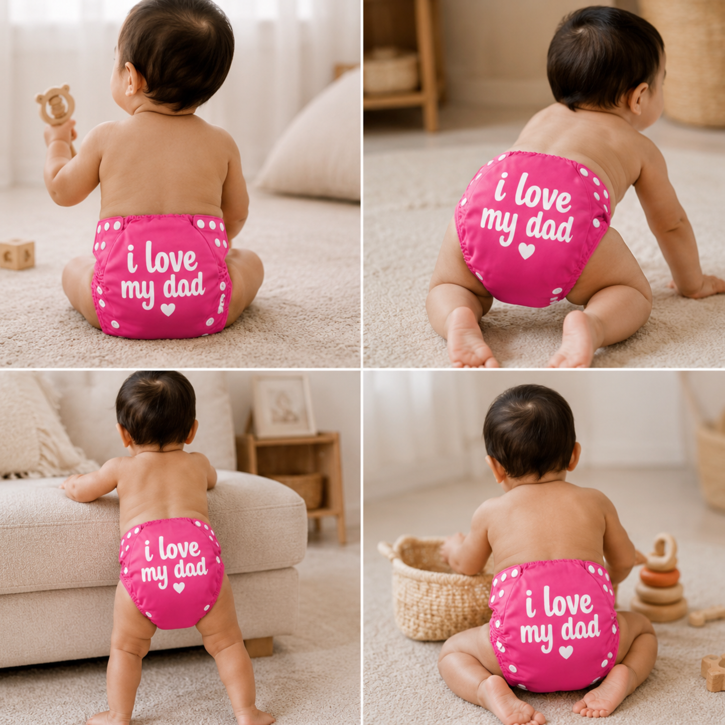 Uniivo Reusable Baby Cloth Diaper – Eco-Friendly, Adjustable, Leak-Proof Cotton Nappy for Kids