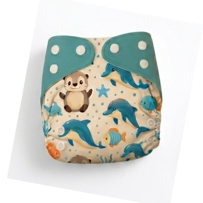 Uniivo Cute Printed Baby Diaper – Reusable, Soft Cotton & Leak-Proof Comfort Fit