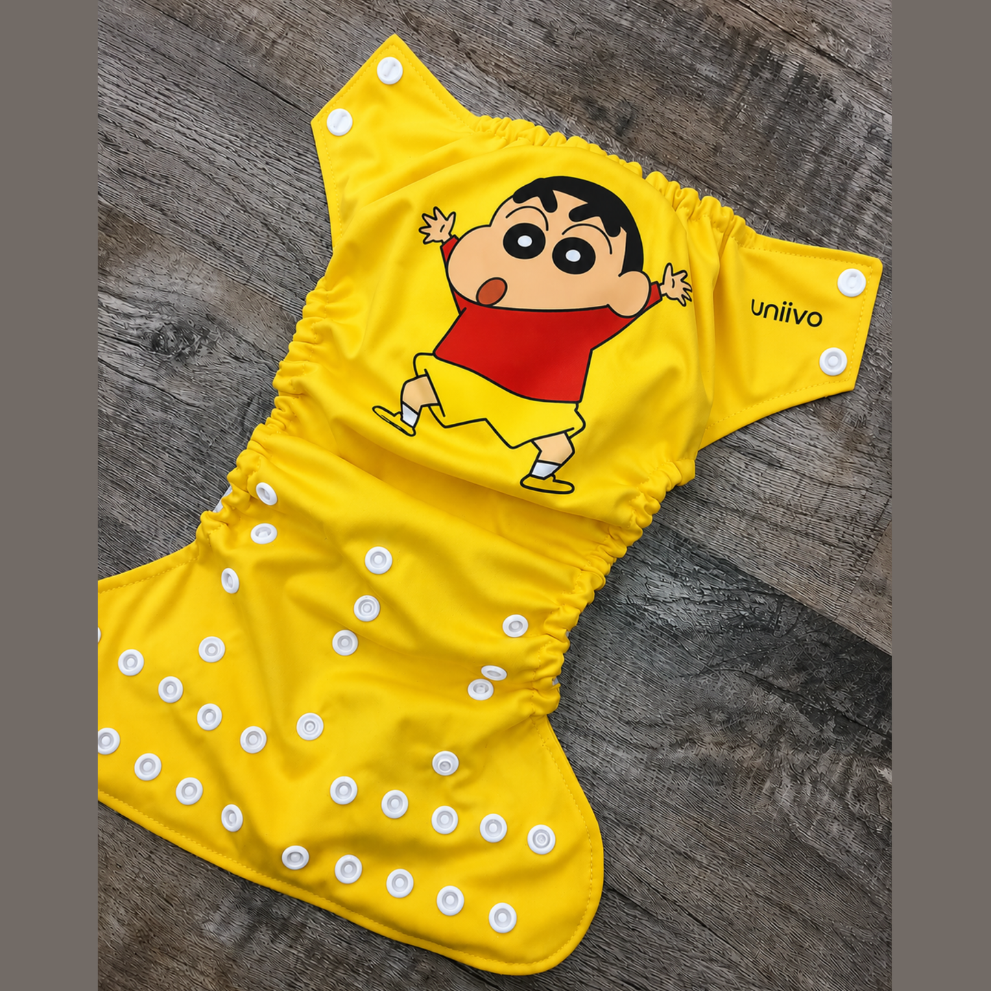 Shinchan Print Reusable Cloth Diaper for Babies | Washable, Leak-Proof, Soft & Breathable Baby Diaper | Adjustable Snap Fit | Eco-Friendly Reusable Nappy